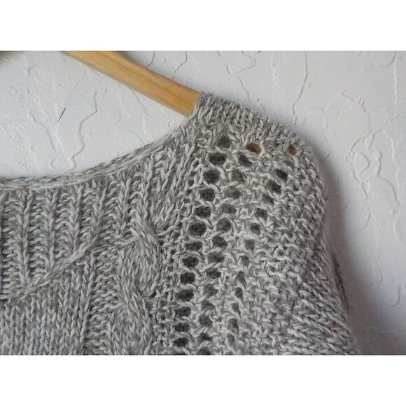 Berretti Italy Beige Marled Sweater Women Small Cable Knit Wool Alpaca Acrylic - Picture 5 of 11